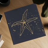 Gold Starfish I by Chris Paschke. Shown as a detailed flat fine art print, highlighting archival giclee quality. Available as an archival giclee rolled canvas, fine art paper, or poster print. SKU 69361a.
