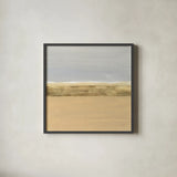 Gold Strips IV by Chris Paschke. Shown in a sleek black glass frame for a contemporary gallery look. Available as an archival giclee rolled canvas, fine art paper, or poster print. SKU 75468a.