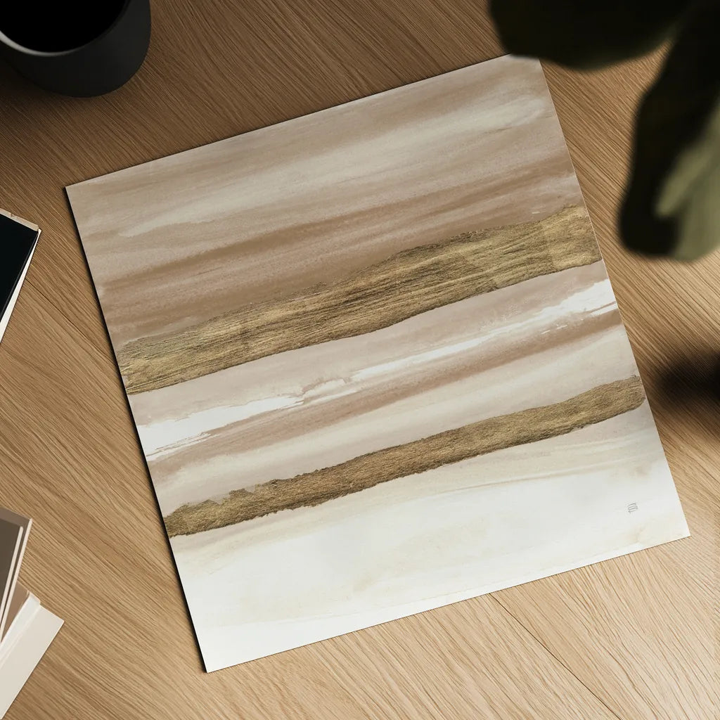 Gold and Brown Sand II Organic by Chris Paschke. Shown as a detailed flat fine art print, highlighting archival giclee quality. Available as an archival giclee rolled canvas, fine art paper, or poster print. SKU 81073a.