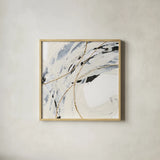 Gold and Cream IV by Chris Paschke. Shown in a natural wood glass frame for a timeless modern aesthetic. Available as an archival giclee rolled canvas, fine art paper, or poster print. SKU 90875a.