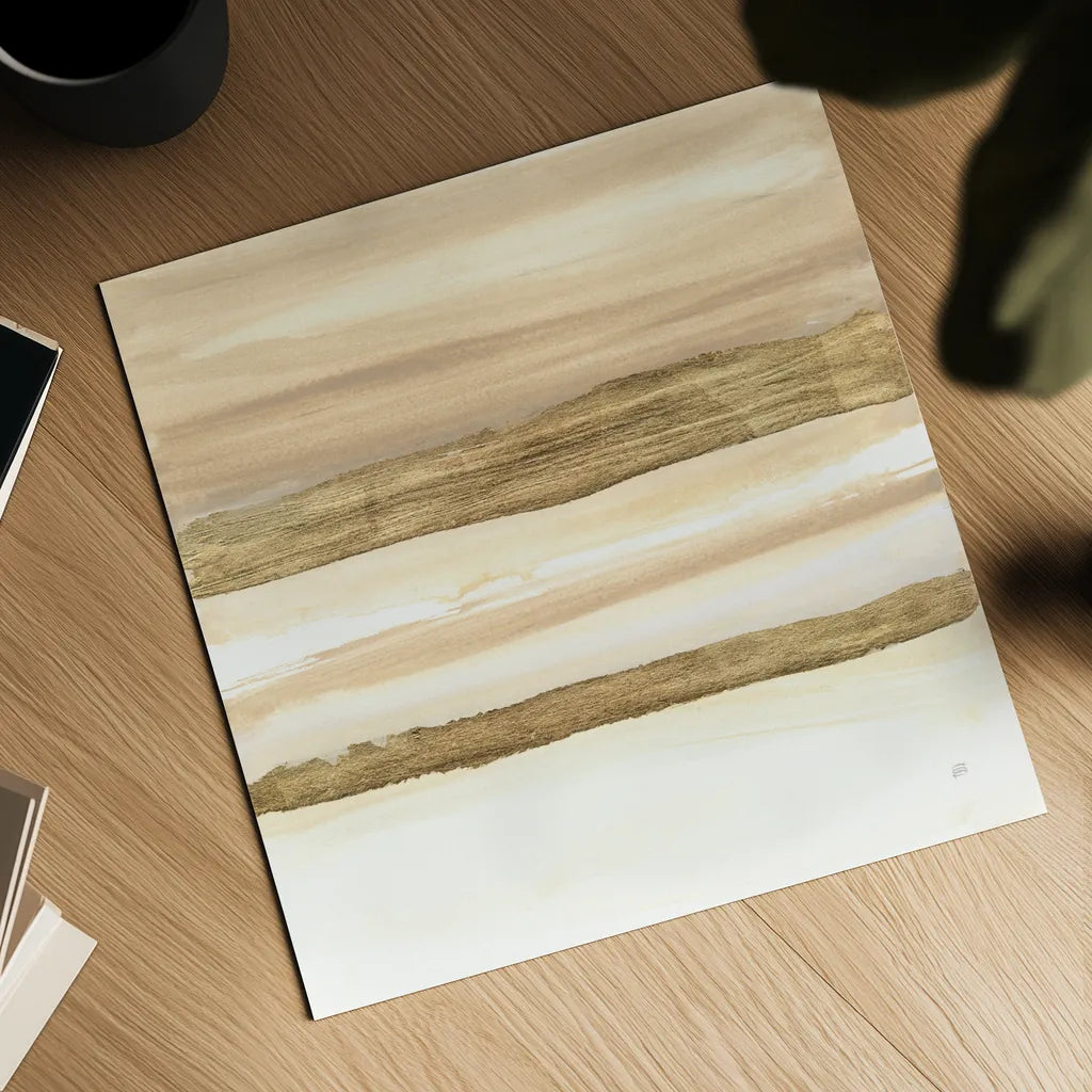 Gold and Gray Sand II by Chris Paschke. Shown as a detailed flat fine art print, highlighting archival giclee quality. Available as an archival giclee rolled canvas, fine art paper, or poster print. SKU 75462a.