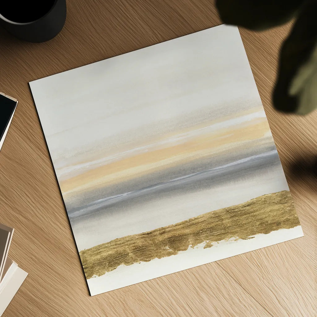 Gold and Gray Sand III by Chris Paschke. Shown as a detailed flat fine art print, highlighting archival giclee quality. Available as an archival giclee rolled canvas, fine art paper, or poster print. SKU 75463a.