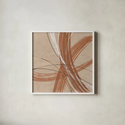 Gold in Opposition II by Chris Paschke. Shown in a crisp white glass frame for a clean and minimalist style. Available as an archival giclee rolled canvas, fine art paper, or poster print. SKU 84569a.