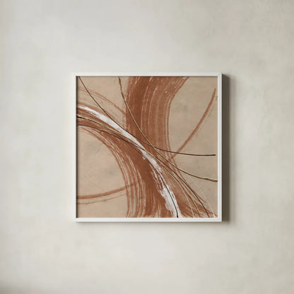 Gold in Opposition III by Chris Paschke. Shown in a crisp white glass frame for a clean and minimalist style. Available as an archival giclee rolled canvas, fine art paper, or poster print. SKU 84570a.