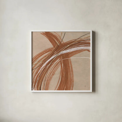 Gold in Opposition IV by Chris Paschke. Shown in a crisp white glass frame for a clean and minimalist style. Available as an archival giclee rolled canvas, fine art paper, or poster print. SKU 84571a.