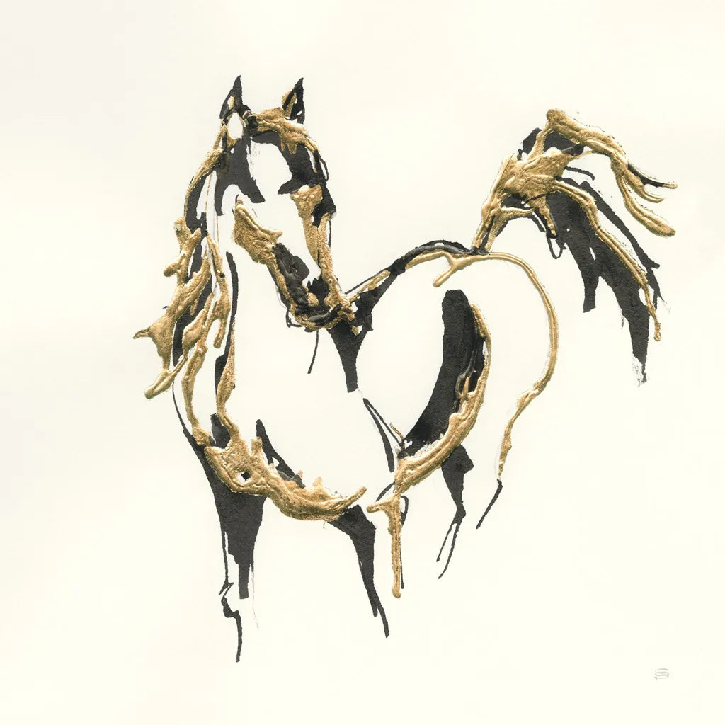 Golden Horse VII by Chris Paschke. SKU 49931a. Archival Giclee Fine art print for wall decor.