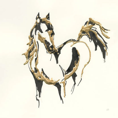 Golden Horse VII by Chris Paschke. SKU 49931a. Archival Giclee Fine art print for wall decor.