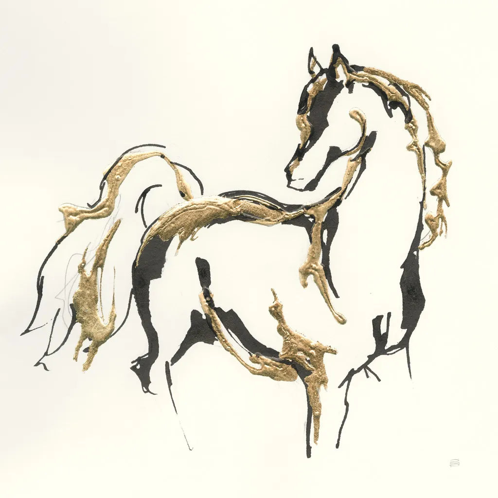 Golden Horse VIII by Chris Paschke. SKU 49932a. Archival Giclee Fine art print for wall decor.