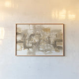 Golden Neutrals I by Chris Paschke. shown as a paper print in a natural frame. Available as a archival giclee rolled canvas, fine art paper, or poster print. SKU 78322i.