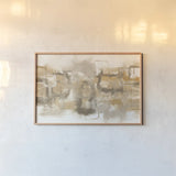 Golden Neutrals II by Chris Paschke. shown as a paper print in a natural frame. Available as a archival giclee rolled canvas, fine art paper, or poster print. SKU 78323i.