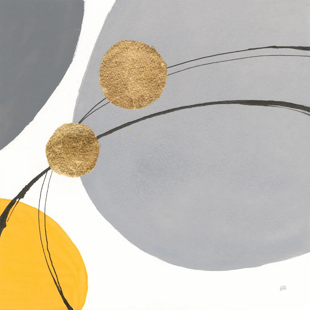 Golden Orbs I by Chris Paschke. SKU 88078a. Archival Giclee Fine art print for wall decor.