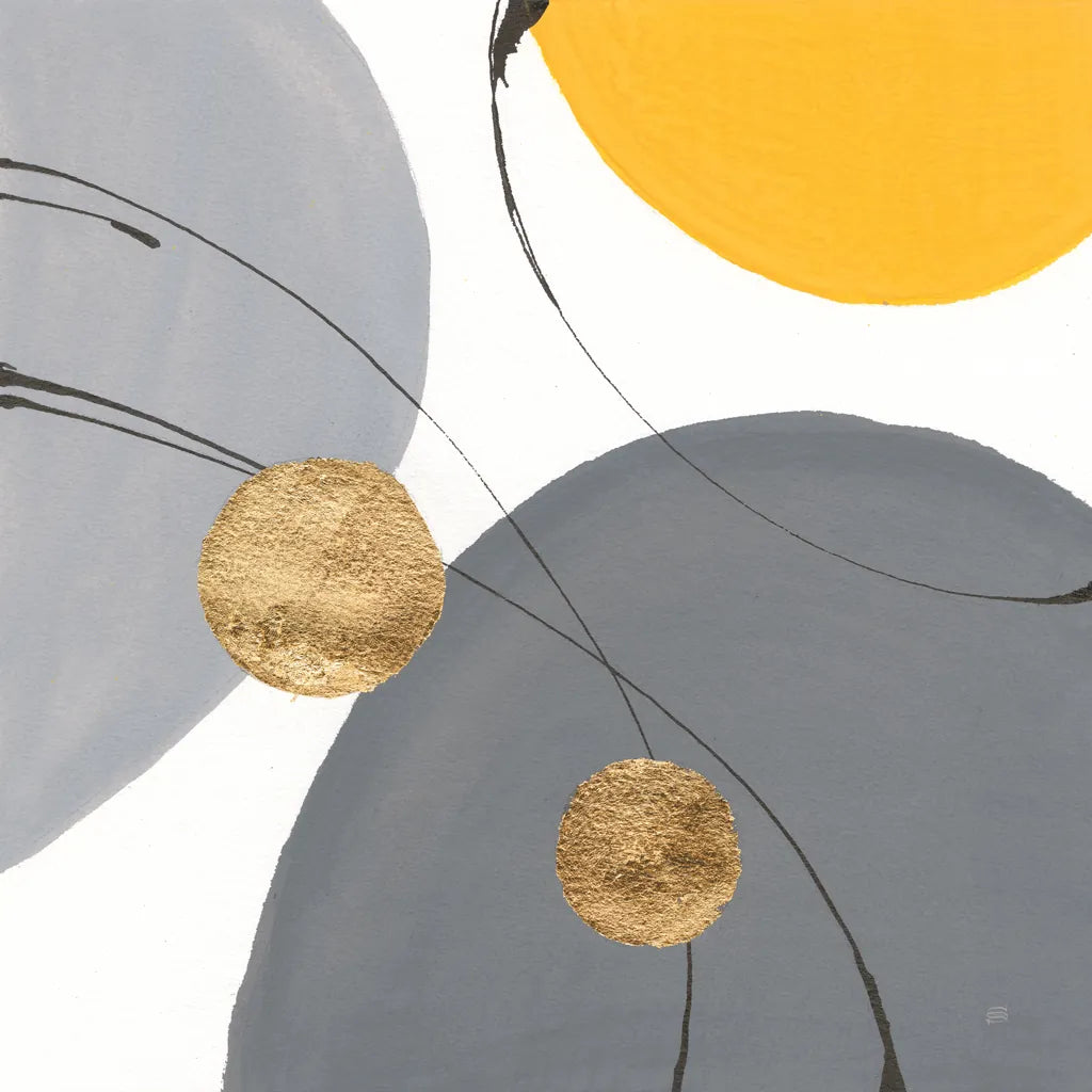 Golden Orbs II by Chris Paschke. SKU 88079a. Archival Giclee Fine art print for wall decor.