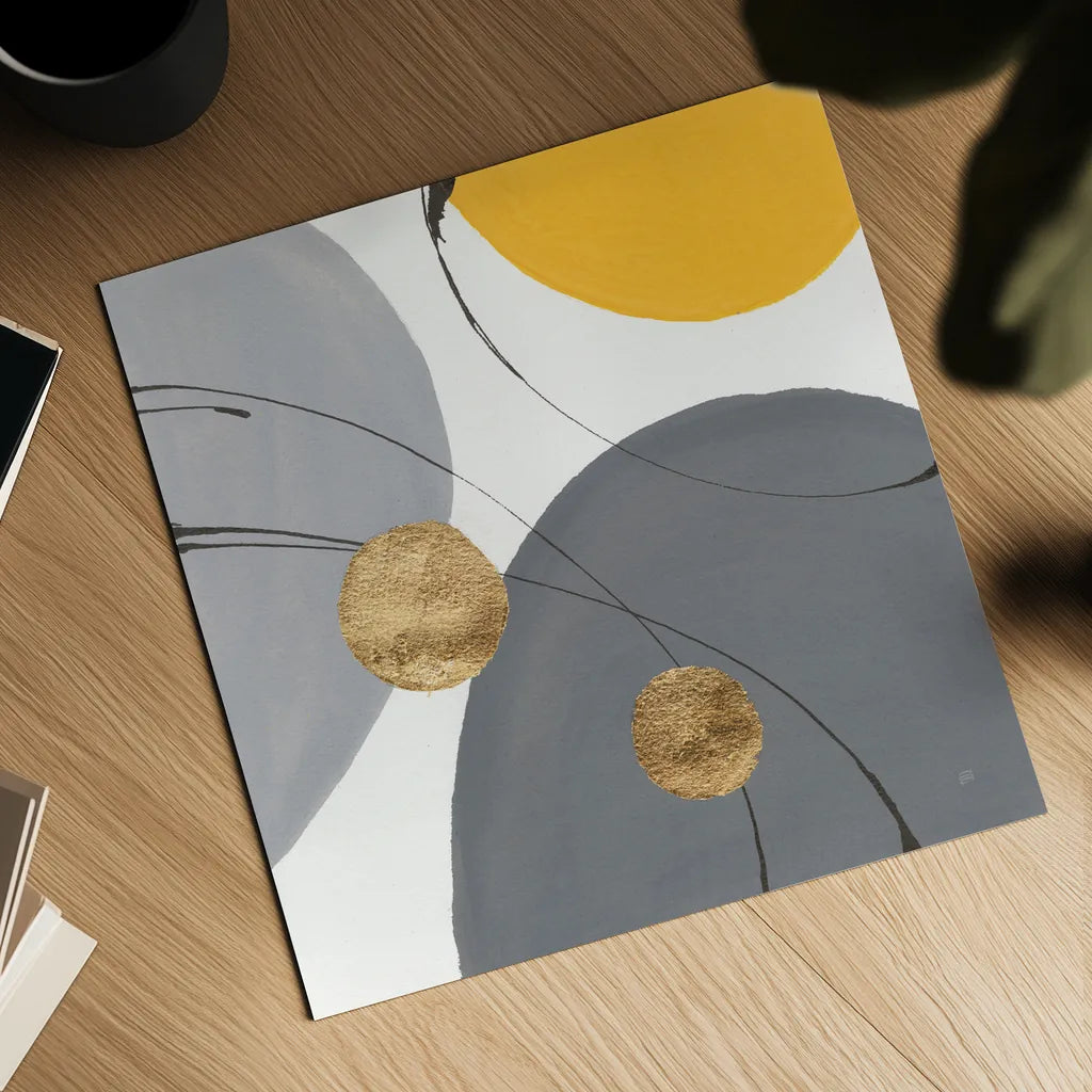 Golden Orbs II by Chris Paschke. Shown as a detailed flat fine art print, highlighting archival giclee quality. Available as an archival giclee rolled canvas, fine art paper, or poster print. SKU 88079a.