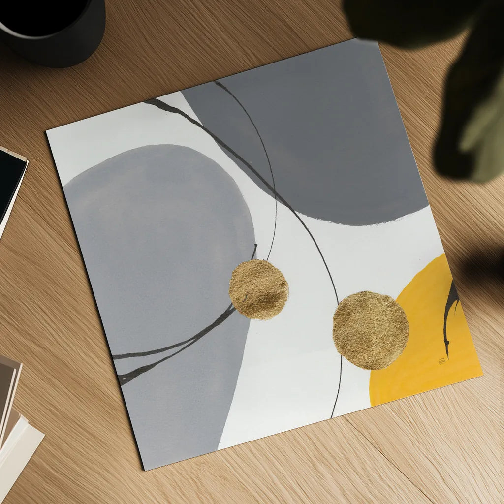 Golden Orbs IV by Chris Paschke. Shown as a detailed flat fine art print, highlighting archival giclee quality. Available as an archival giclee rolled canvas, fine art paper, or poster print. SKU 88081a.