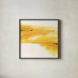 Golden Reflection I by Chris Paschke. Shown in a sleek black glass frame for a contemporary gallery look. Available as an archival giclee rolled canvas, fine art paper, or poster print. SKU 39673a.
