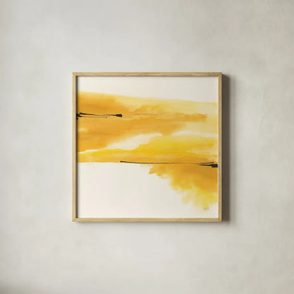 Golden Reflection I by Chris Paschke. Shown in a natural wood glass frame for a timeless modern aesthetic. Available as an archival giclee rolled canvas, fine art paper, or poster print. SKU 39673a.