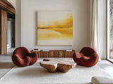 Golden Reflection II by Chris Paschke. Shown as extra-large giant wall art in a modern living room. Available as an archival giclee rolled canvas, fine art paper, or poster print. SKU 39674a.