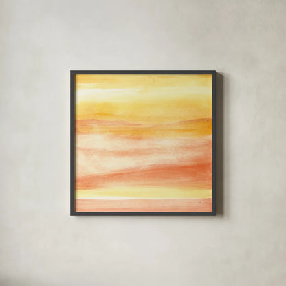 Golden Sands II by Chris Paschke. Shown in a sleek black glass frame for a contemporary gallery look. Available as an archival giclee rolled canvas, fine art paper, or poster print. SKU 65475a.