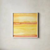 Golden Sands III by Chris Paschke. Shown in a crisp white glass frame for a clean and minimalist style. Available as an archival giclee rolled canvas, fine art paper, or poster print. SKU 65476a.