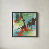 Graffiti Blue I by Chris Paschke. Shown in a sleek black glass frame for a contemporary gallery look. Available as an archival giclee rolled canvas, fine art paper, or poster print. SKU 44540a.