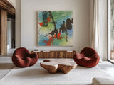 Graffiti Blue I by Chris Paschke. Shown as extra-large giant wall art in a modern living room. Available as an archival giclee rolled canvas, fine art paper, or poster print. SKU 44540a.