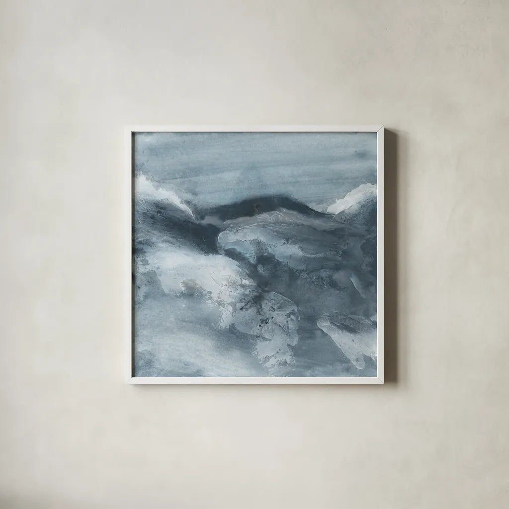 Granite I by Chris Paschke. Shown in a crisp white glass frame for a clean and minimalist style. Available as an archival giclee rolled canvas, fine art paper, or poster print. SKU 72449a.