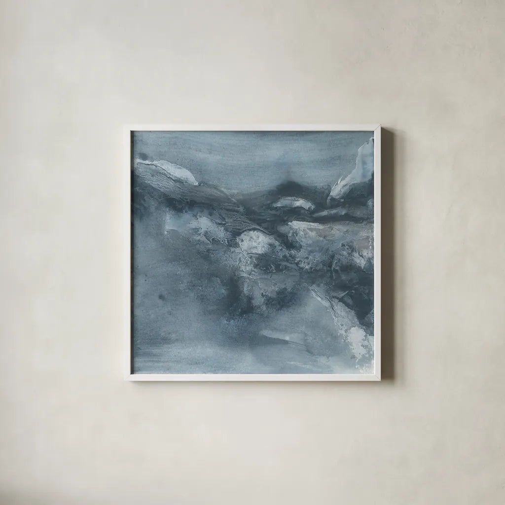 Granite II by Chris Paschke. Shown in a crisp white glass frame for a clean and minimalist style. Available as an archival giclee rolled canvas, fine art paper, or poster print. SKU 72450a.