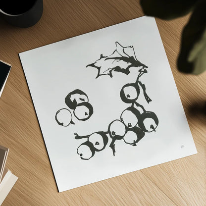 Grapes II BW by Chris Paschke. Shown as a detailed flat fine art print, highlighting archival giclee quality. Available as an archival giclee rolled canvas, fine art paper, or poster print. SKU 64215a.