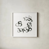 Grapes II BW by Chris Paschke. Shown in a crisp white glass frame for a clean and minimalist style. Available as an archival giclee rolled canvas, fine art paper, or poster print. SKU 64215a.