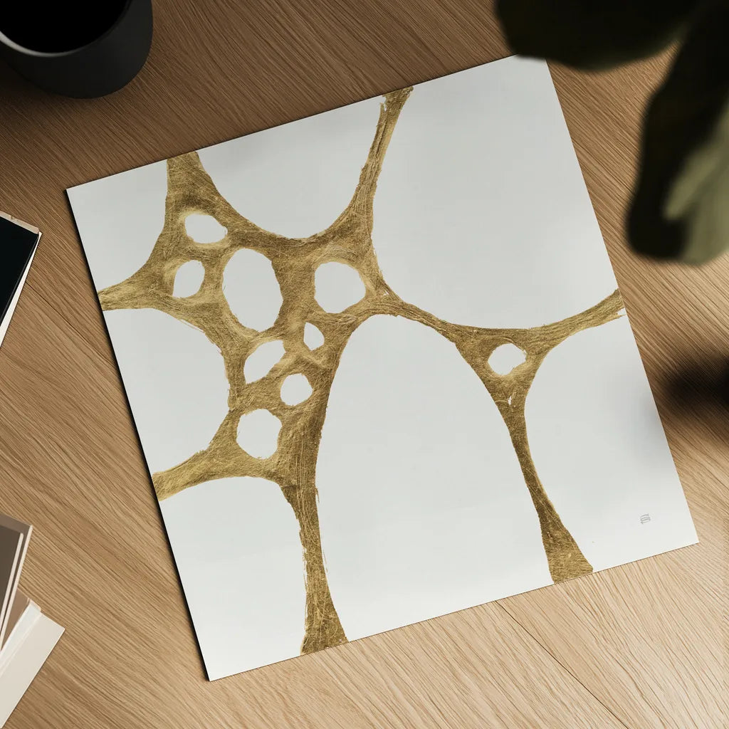 Graphic Gold I by Chris Paschke. Shown as a detailed flat fine art print, highlighting archival giclee quality. Available as an archival giclee rolled canvas, fine art paper, or poster print. SKU 91426a.