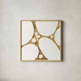 Graphic Gold III by Chris Paschke. Shown in a natural wood glass frame for a timeless modern aesthetic. Available as an archival giclee rolled canvas, fine art paper, or poster print. SKU 91428a.