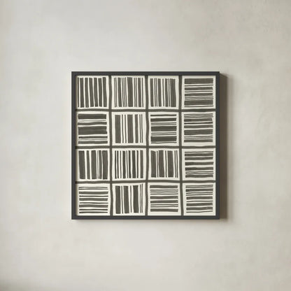 Graphics I by Chris Paschke. Shown in a sleek black glass frame for a contemporary gallery look. Available as an archival giclee rolled canvas, fine art paper, or poster print. SKU 45458a.