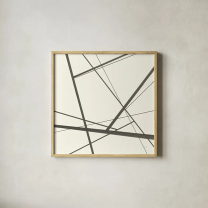 Graphics III by Chris Paschke. Shown in a natural wood glass frame for a timeless modern aesthetic. Available as an archival giclee rolled canvas, fine art paper, or poster print. SKU 45460a.