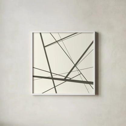 Graphics III by Chris Paschke. Shown in a crisp white glass frame for a clean and minimalist style. Available as an archival giclee rolled canvas, fine art paper, or poster print. SKU 45460a.