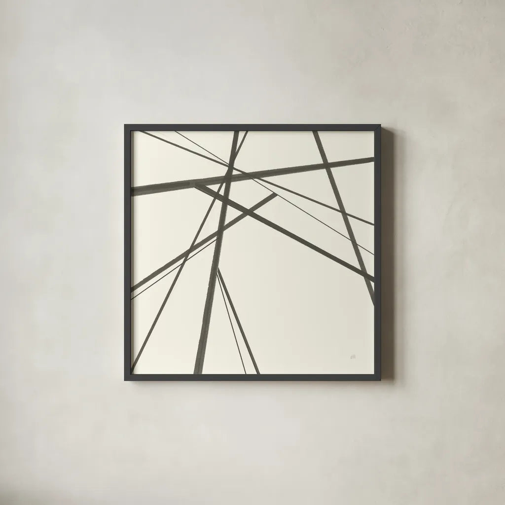 Graphics IV by Chris Paschke. Shown in a sleek black glass frame for a contemporary gallery look. Available as an archival giclee rolled canvas, fine art paper, or poster print. SKU 45461a.