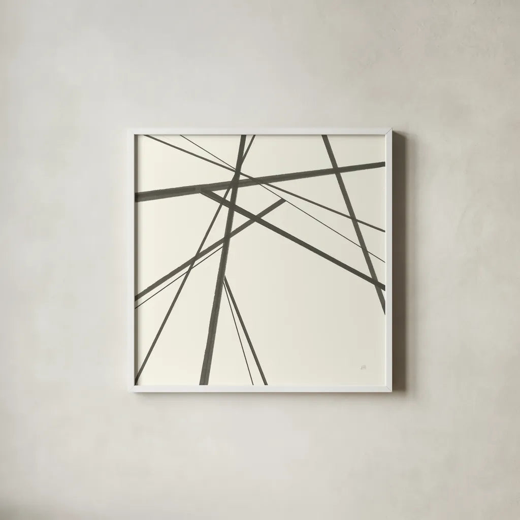 Graphics IV by Chris Paschke. Shown in a crisp white glass frame for a clean and minimalist style. Available as an archival giclee rolled canvas, fine art paper, or poster print. SKU 45461a.