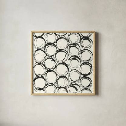 Graphics IX by Chris Paschke. Shown in a natural wood glass frame for a timeless modern aesthetic. Available as an archival giclee rolled canvas, fine art paper, or poster print. SKU 45466a.