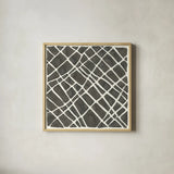 Graphics VI by Chris Paschke. Shown in a natural wood glass frame for a timeless modern aesthetic. Available as an archival giclee rolled canvas, fine art paper, or poster print. SKU 45463a.