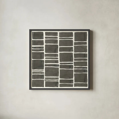 Graphics VII by Chris Paschke. Shown in a sleek black glass frame for a contemporary gallery look. Available as an archival giclee rolled canvas, fine art paper, or poster print. SKU 45464a.