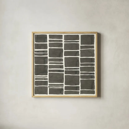 Graphics VII by Chris Paschke. Shown in a natural wood glass frame for a timeless modern aesthetic. Available as an archival giclee rolled canvas, fine art paper, or poster print. SKU 45464a.