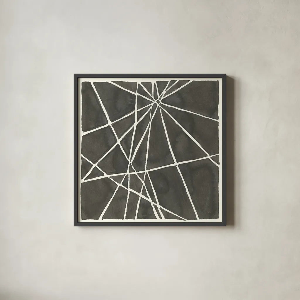 Graphics VIII by Chris Paschke. Shown in a sleek black glass frame for a contemporary gallery look. Available as an archival giclee rolled canvas, fine art paper, or poster print. SKU 45465a.