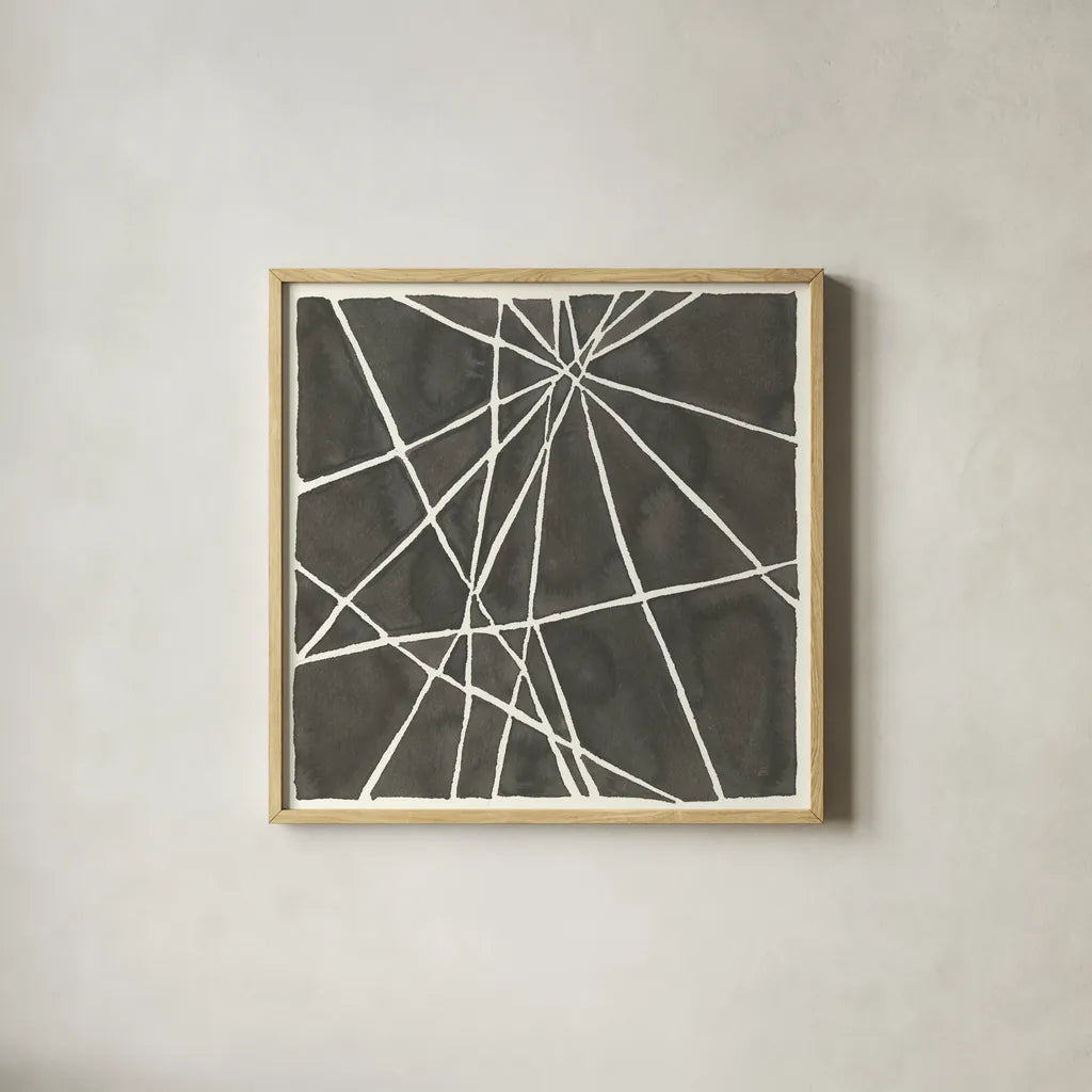 Graphics VIII by Chris Paschke. Shown in a natural wood glass frame for a timeless modern aesthetic. Available as an archival giclee rolled canvas, fine art paper, or poster print. SKU 45465a.