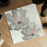 Gray Blush Cosmos I by Chris Paschke. Shown as a detailed flat fine art print, highlighting archival giclee quality. Available as an archival giclee rolled canvas, fine art paper, or poster print. SKU 33990a.