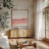 Gray Cantaloupe II by Chris Paschke. Shown in a natural wood frame in a cozy modern living room. Available as an archival giclee rolled canvas, fine art paper, or poster print. SKU 68156a.