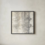 Gray Circles II by Chris Paschke. Shown in a sleek black glass frame for a contemporary gallery look. Available as an archival giclee rolled canvas, fine art paper, or poster print. SKU 16885a.