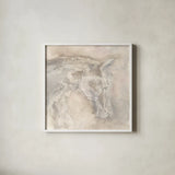 Gray Head III by Chris Paschke. Shown in a crisp white glass frame for a clean and minimalist style. Available as an archival giclee rolled canvas, fine art paper, or poster print. SKU 37171a.