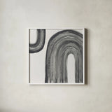 Gray Rainbow I by Chris Paschke. Shown in a crisp white glass frame for a clean and minimalist style. Available as an archival giclee rolled canvas, fine art paper, or poster print. SKU 69556a.