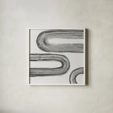 Gray Rainbow V by Chris Paschke. Shown in a crisp white glass frame for a clean and minimalist style. Available as an archival giclee rolled canvas, fine art paper, or poster print. SKU 69557a.