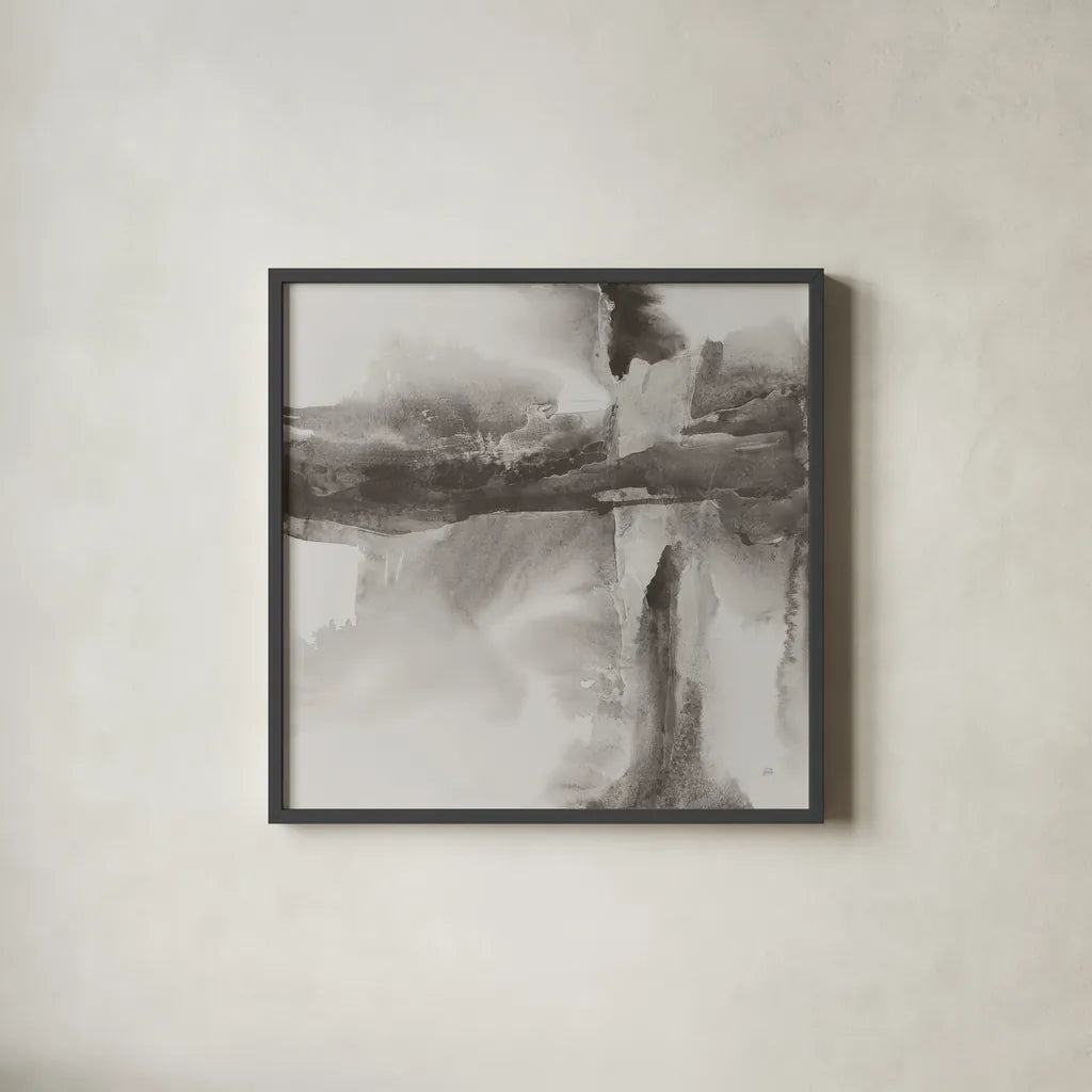 Gray Tones II by Chris Paschke. Shown in a sleek black glass frame for a contemporary gallery look. Available as an archival giclee rolled canvas, fine art paper, or poster print. SKU 44979a.