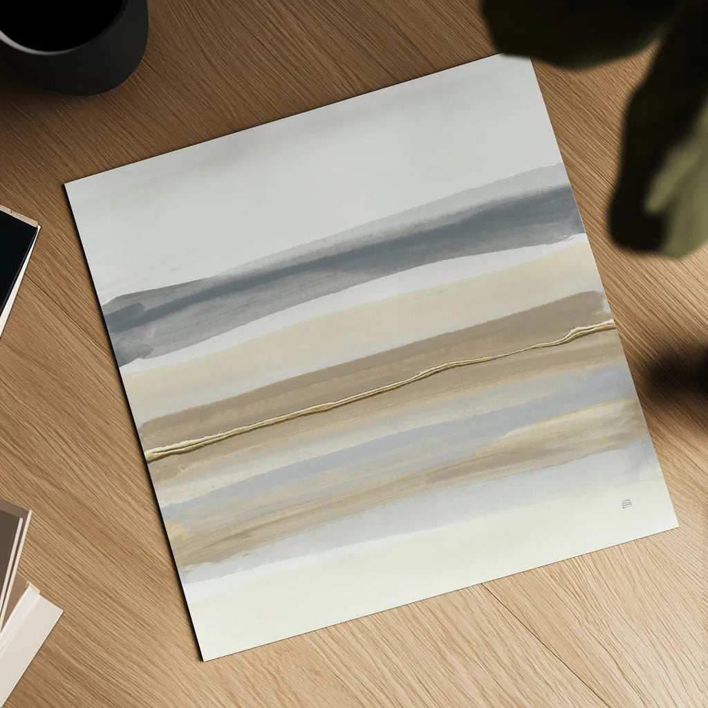 Gray and Sand I by Chris Paschke. Shown as a detailed flat fine art print, highlighting archival giclee quality. Available as an archival giclee rolled canvas, fine art paper, or poster print. SKU 75443a.